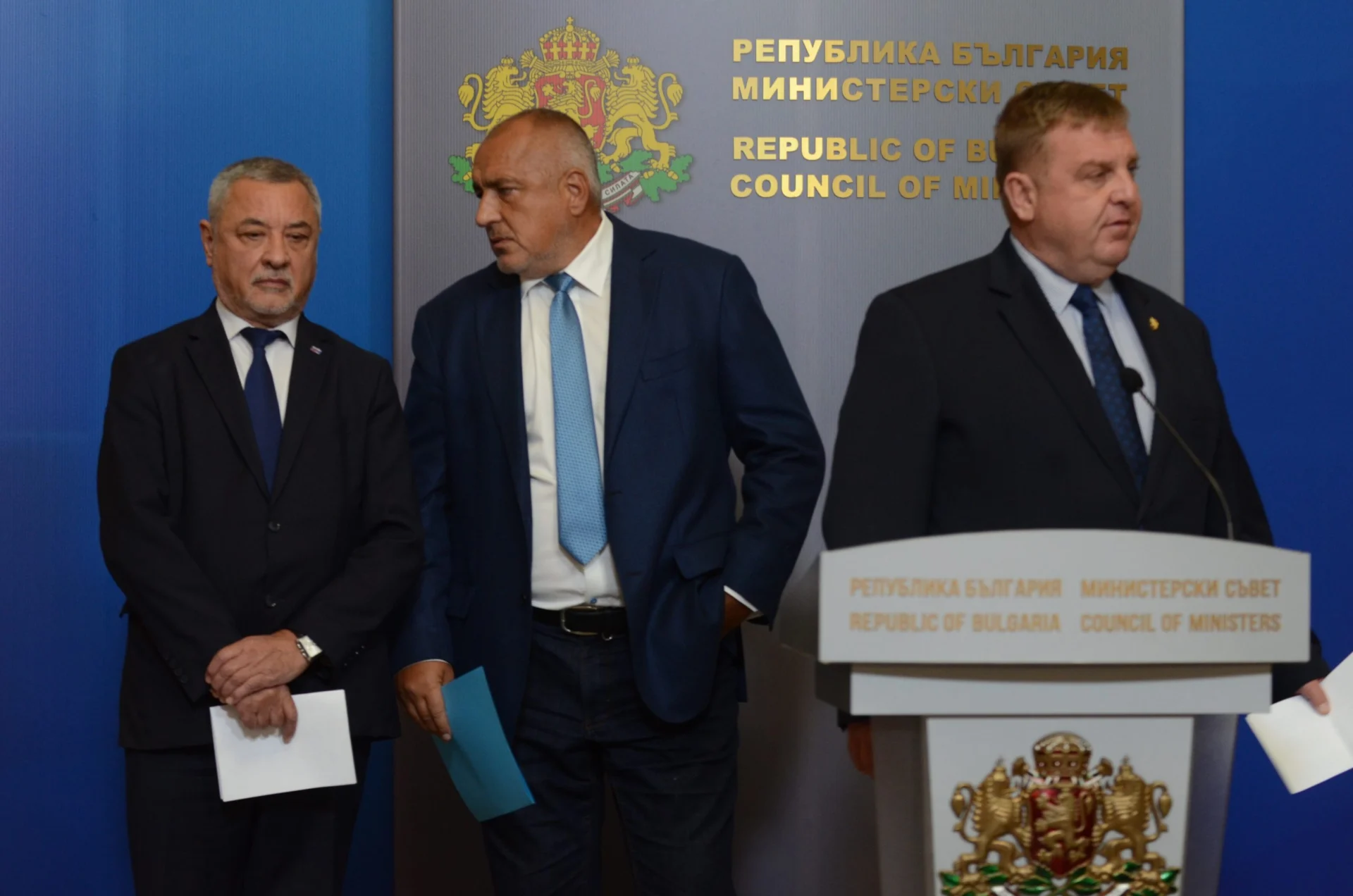 Коавлиционен съвет Валери Симеонов Бойко Борисов Красимир Каракачанов