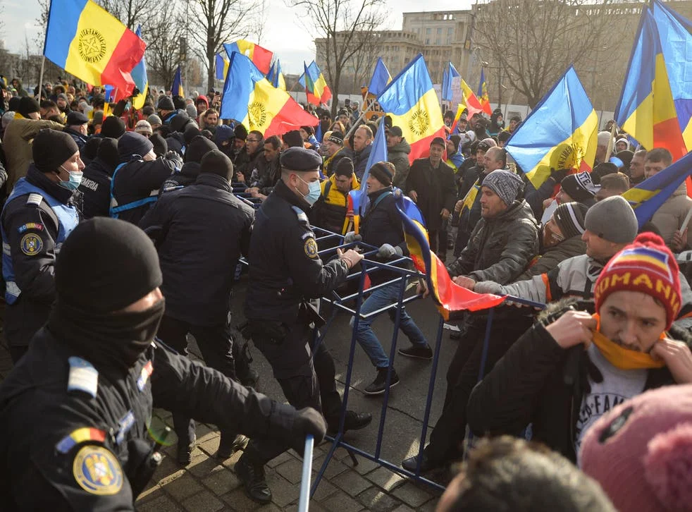 румъния протест протести зелен сертификат коронавирус