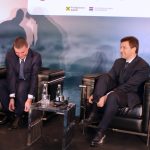 Десета среща на бизнеса с правителството Димитър Радев - управител на БНБ Владислав Горанов - министър на финансите Петър Андронов - председател АББ