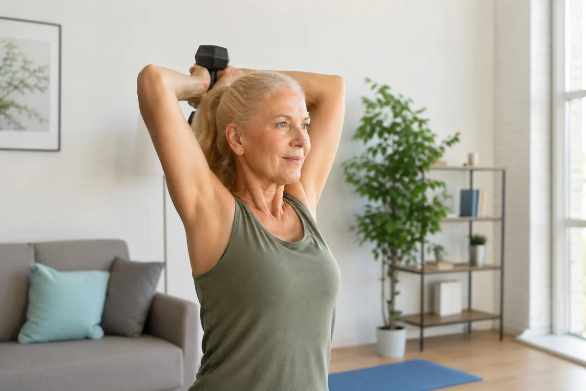 5 упражнения у дома, които стягат отпуснатите ръце след 55