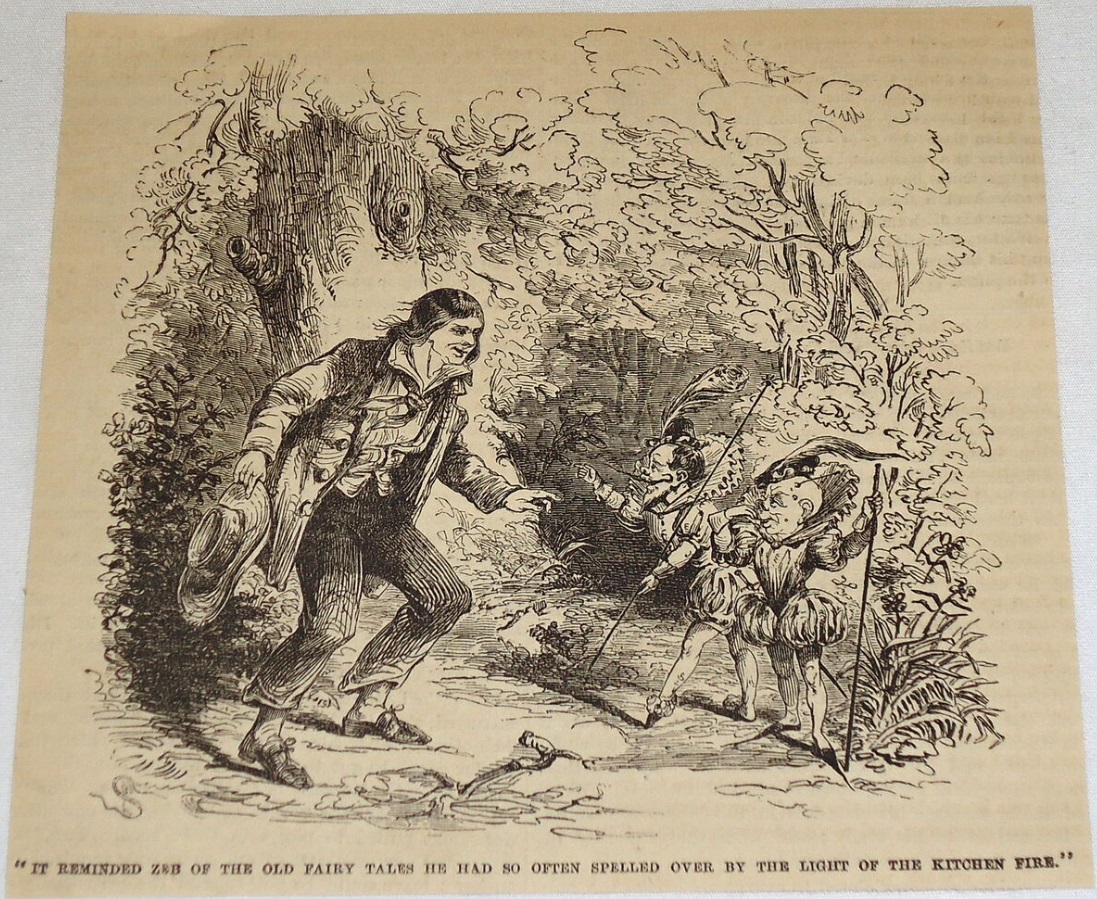 Гравюра от XIX в., изобразяваща срещата между човек и елфи.