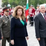 Илияна Йотова премиерът Румен Радев пред Паметника на Незнайния воин 9 май