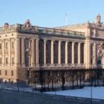 Изглед към Риксдаген парламент на Швеция