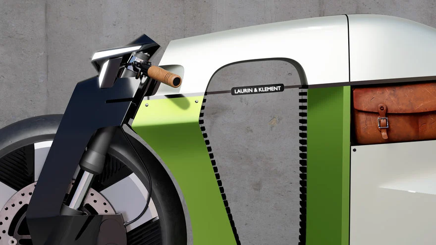 Škoda представи концепция за ретро електромотоциклет в духа на Slavia B