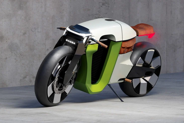 Škoda представи концепция за ретро електромотоциклет в духа на Slavia B