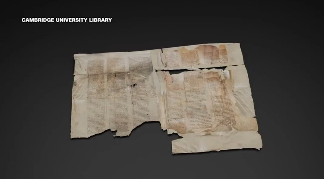 Компютърно генерираното изображение на средновековния ръкопис.