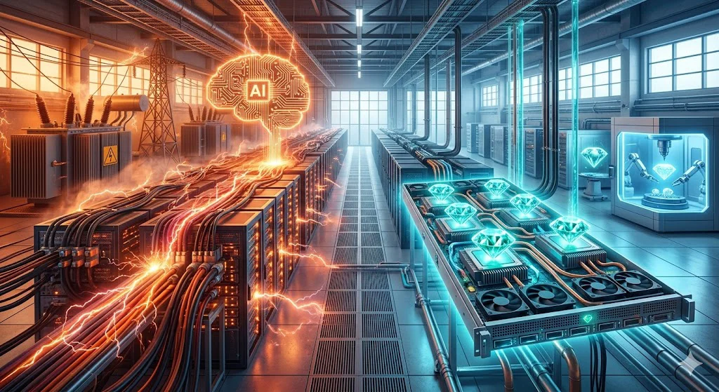 Лабораторно създадени диаманти охлаждат AI сървъри на стойност 300 млн. долара