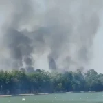 гребната база, пожар