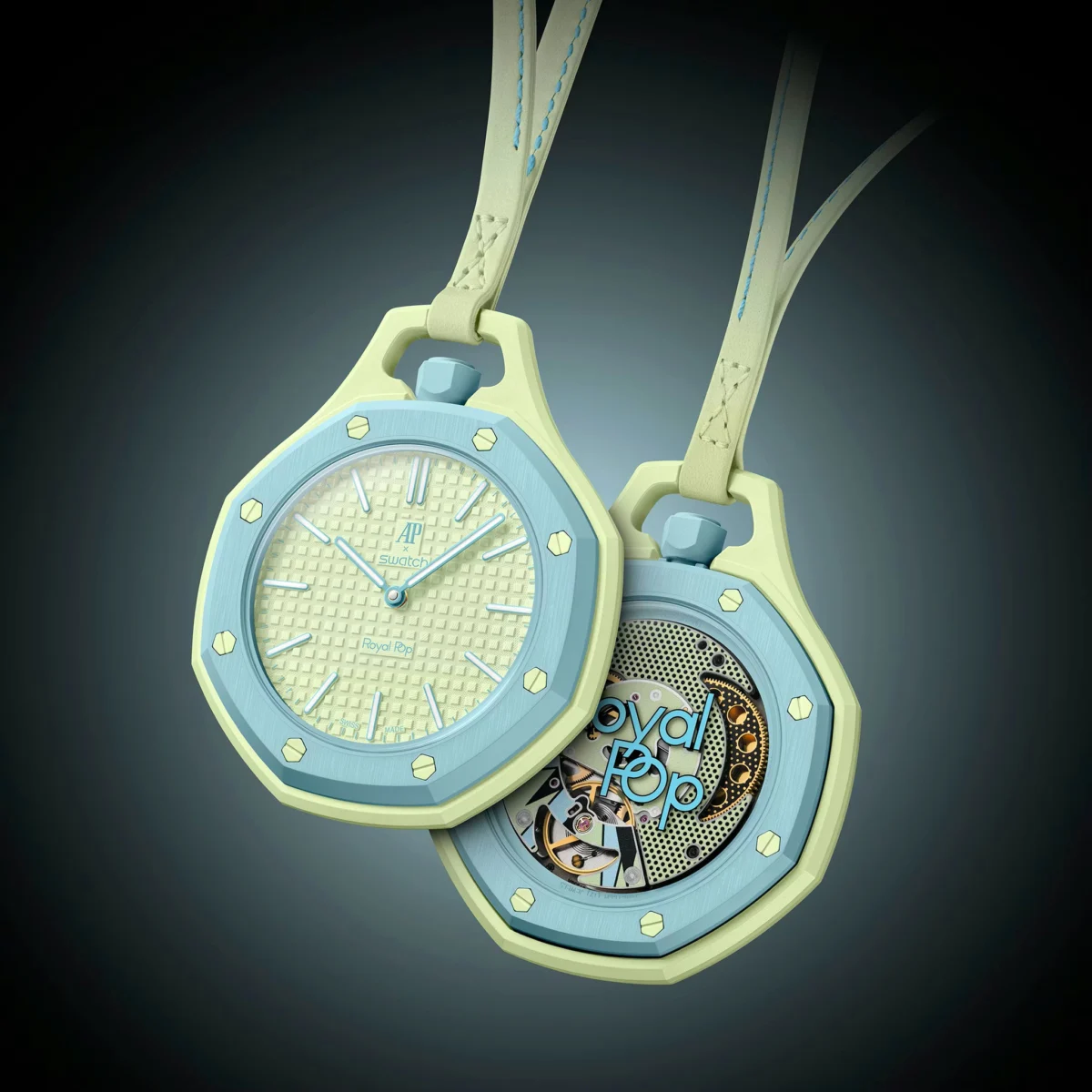Audemars Piguet и Swatch създадоха „Royal pop“ джобен часовник за 400 долара