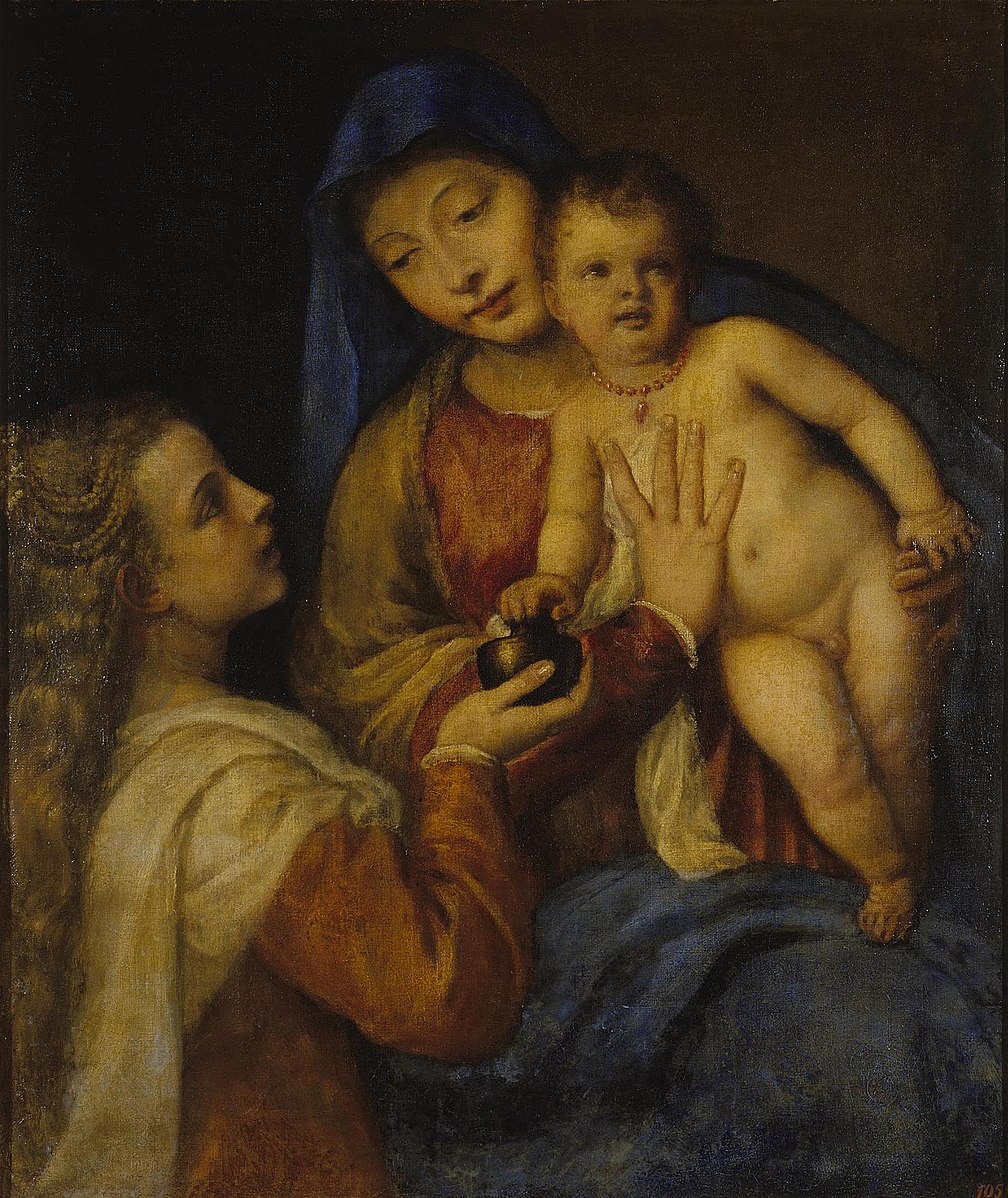 titian madonna and child with mary magdalene 1560s