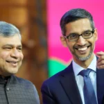 министърът на електрониката и информационните технологии в Индия Ашвини Вайшнав и главния изпълнителен директор на Google