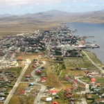 Въздушна снимка на столицата Порт Стенли Фолкландски острови
