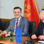 вицепрезидент ЕБВР по политиката и партньорствата Марк Боуман, гл изп директор на CGES Иван Асанович и министър финанси Черна гора Новица Вукович