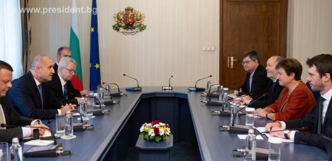 Президентът Радев се срещна с Кристалина Георгиева мвф