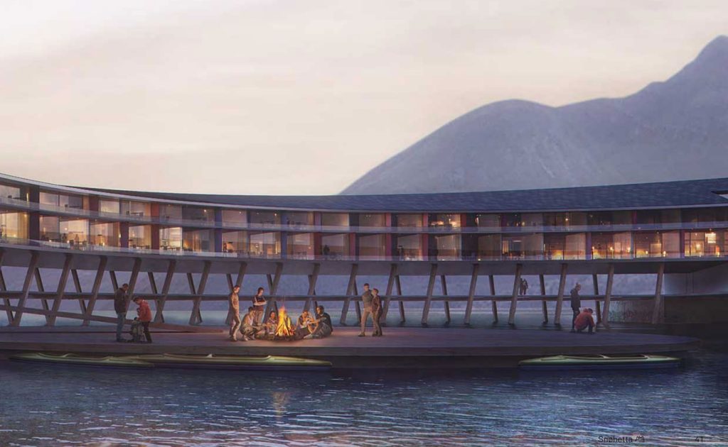 Компютърно генерирано изображение на бъдещия хотел.